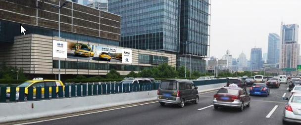 上海市靜安區(qū)延安中路高架近常德路路口墻面媒體